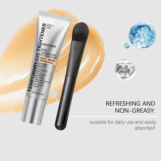 Eye Tightener with Brush, Eye Tightening Cream Instant, Instant Eyes Bag Tightener, Dark Circles Under Eyes Remover, Reduce Fine Lines and Wrinkles, Firming Smoothing Puffiness